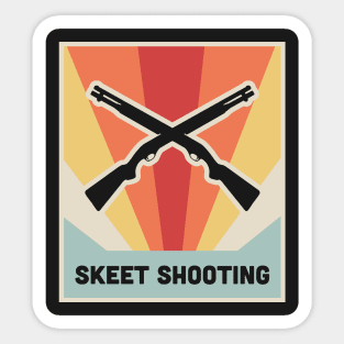 Vintage Style Shotgun Skeet Shooting Poster Sticker